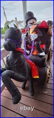 Gemmy Halloween Inflatable Carriage Hearse 12ft Vintage Animated FREE SHIPPING