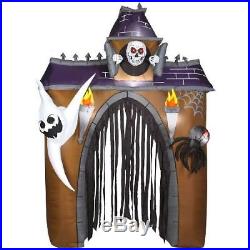Gemmy Halloween Inflatable Haunted House Archway Arch skull ghost spider 10 FT