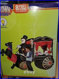 Gemmy Halloween Inflatable Horse Carriage Skeleton Lightup Hearse 8 NEW IN BOX