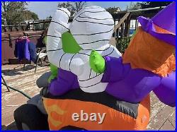 Gemmy Halloween Inflatable Hot Rod Witch Frankenstein Mummy 6' Yard Decoration