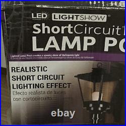 Gemmy Halloween Short Circuit Lamp Post Flickering Lights & Signs Working Withbox