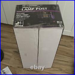 Gemmy Halloween Short Circuit Lamp Post Flickering Lights & Signs Working Withbox