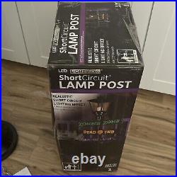 Gemmy Halloween Short Circuit Lamp Post Flickering Lights & Signs Working Withbox