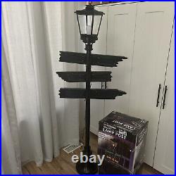 Gemmy Halloween Short Circuit Lamp Post Flickering Lights & Signs Working Withbox