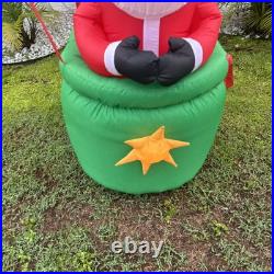 Gemmy Holiday Living 11.5ft Santa In Hot Air Ballon Snowman Lighted Read