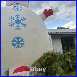 Gemmy Holiday Living 11.5ft Santa In Hot Air Ballon Snowman Lighted Read