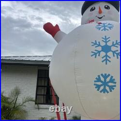 Gemmy Holiday Living 11.5ft Santa In Hot Air Ballon Snowman Lighted Read