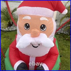 Gemmy Holiday Living 11.5ft Santa In Hot Air Ballon Snowman Lighted Read