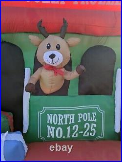 Gemmy Holly Jolly Trolley Train Santa 8' Christmas Airblown Inflatable in Box