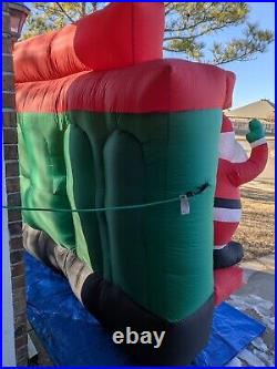 Gemmy Holly Jolly Trolley Train Santa 8' Christmas Airblown Inflatable in Box
