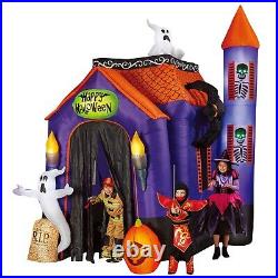 Gemmy Huge Inflatable Haunted House 12' lights up Projection Lights RARE
