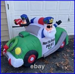 Gemmy Inflatable Christmas Santa's Speed Police Cop Car Trap. 6ft Wide