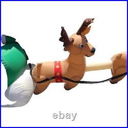 Gemmy Inflatable Santa Claus & 3 Flying Reindeer Christmas Xmas Decoration