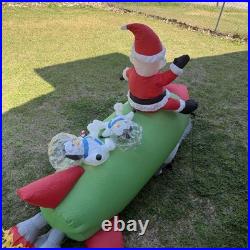 Gemmy Inflatable Santa and Penguins On Rocketship READ