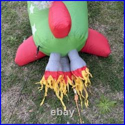 Gemmy Inflatable Santa and Penguins On Rocketship READ