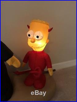 Gemmy Prototype Halloween Airblown Inflatable Homer And Bart Simpson Scene