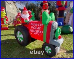 Gemmy SANTA TRACTOR 7.5FT Christmas Airblown Inflatable Tractor Supply 2020
