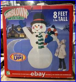 Gemmy Snowman Christmas Holiday Giant 8' Airblown Inflatable Lights Up RARE