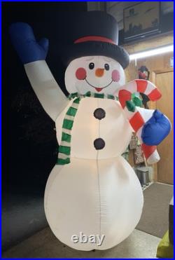 Gemmy Snowman Christmas Holiday Giant 8' Airblown Inflatable Lights Up RARE