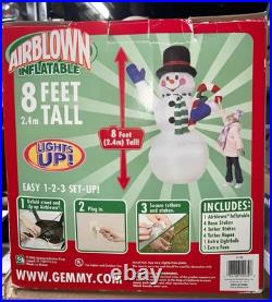 Gemmy Snowman Christmas Holiday Giant 8' Airblown Inflatable Lights Up RARE