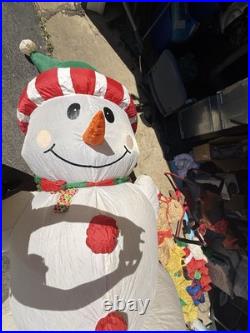 Gemmy Snowman Inflatable 12.5 Ft 2005 Christmas Lights Up! Blow Up Inflatable