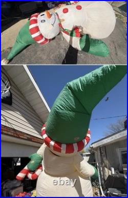 Gemmy Snowman Inflatable 12.5 Ft 2005 Christmas Lights Up! Blow Up Inflatable