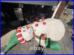 Gemmy Snowman Inflatable 12.5 Ft 2005 Christmas Lights Up! Blow Up Inflatable