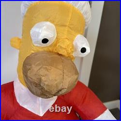 Gemmy The Simpsons Santa Homer 4 ft Tall Airblown Lit Inflatable Ho Ho Ho + Box