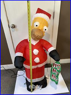 Gemmy The Simpsons Santa Homer 4 ft Tall Airblown Lit Inflatable Ho Ho Ho + Box