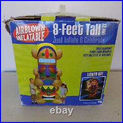 Gemmy Totem Pole VintageAirblown Inflatable Lawn Decor 8ft Tall Lights Up