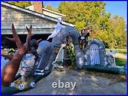 Gemmy animated inflatable cemetery gateway scene huge Halloween lawn decor