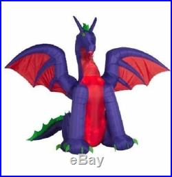 Gemmy fire & Ice Inflatable Projection LED Lighted Dragon Halloween 11 Ft Tall