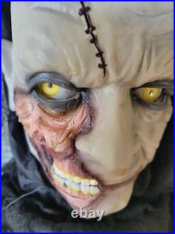 Gemmy grave keeper crypt Halloween prop AS IS light up life-size