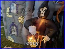 Gemmy inflatable 12 FT haunted house grim reaper RARE! Halloween prop lawn FAST