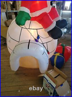 Gemmy inflatable igloo Santa Xmas lawn decor presents