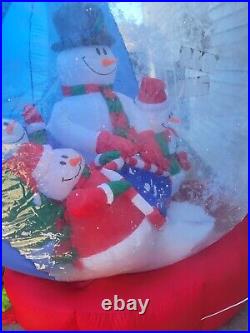 Gemmy inflatable snowman snow globe vintage Xmas lawn decor rare