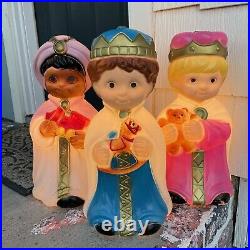 General Foam 18 Child Three Kings/Wise Men Blow Mold Christmas Lighted Nativity