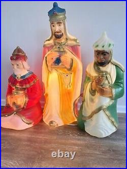 General Foam 3 Wise Men Kings 29-36 Lighted Blow Mold Christmas Nativity Set