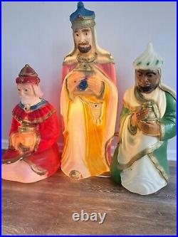 General Foam 3 Wise Men Kings 29-36 Lighted Blow Mold Christmas Nativity Set