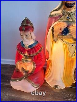 General Foam 3 Wise Men Kings 29-36 Lighted Blow Mold Christmas Nativity Set
