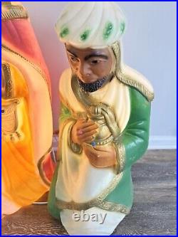 General Foam 3 Wise Men Kings 29-36 Lighted Blow Mold Christmas Nativity Set