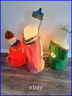 General Foam 3 Wise Men Kings 29-36 Lighted Blow Mold Christmas Nativity Set