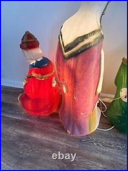 General Foam 3 Wise Men Kings 29-36 Lighted Blow Mold Christmas Nativity Set