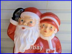 General Foam Corp. Blow Mold Lighted Mr & Mrs Claus Christmas Decor 34 Works