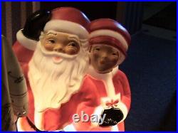 General Foam Corp. Blow Mold Lighted Mr & Mrs Claus Christmas Decor 34 Works