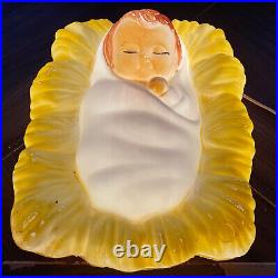 General Foam Mary Joseph Jesus Baby 3 Piece Blow Mold Nativity Set Vintage