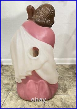 General Foam Mary Joseph Jesus Baby 3 Piece Blow Mold Nativity Set Vintage
