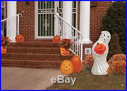 General Foam Plastics Lighted Blow Mold Ghost with Pumpkin, 33-Inch