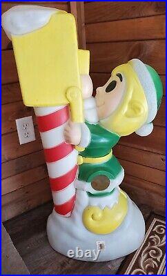 General Foam Plastics VTG Elf & Yellow Mailbox Blow Mold 33 Christmas Holiday