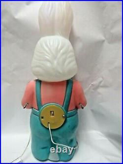 General Foam Plastics Vintage Easter Bunny Blow Mold Illuminate 26 Pre-Owned